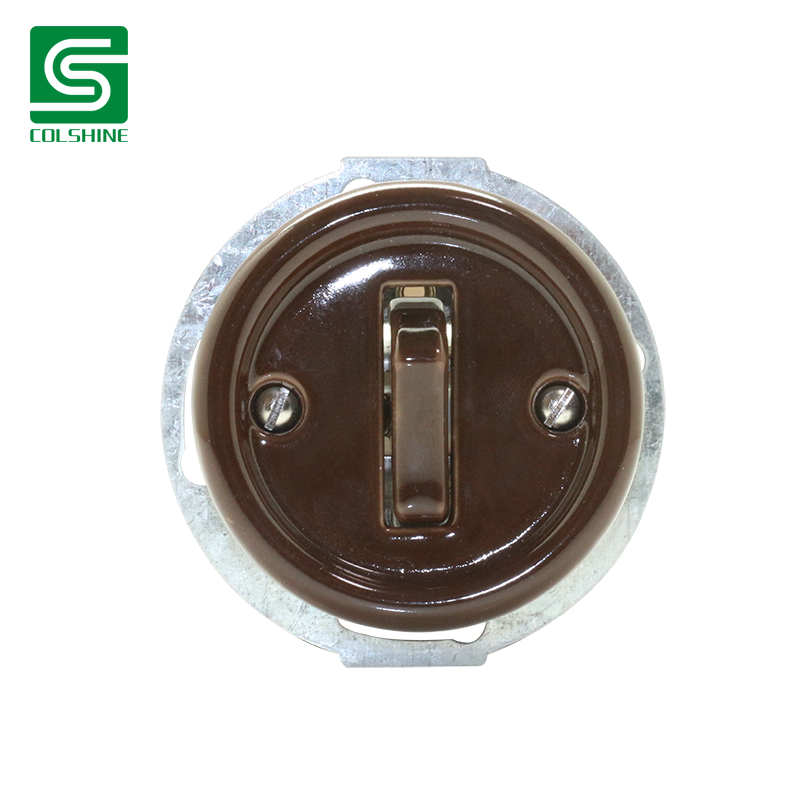Colorful OEM 1 Gang 2 Pole Vintage Porcelain Wall Switch.jpg